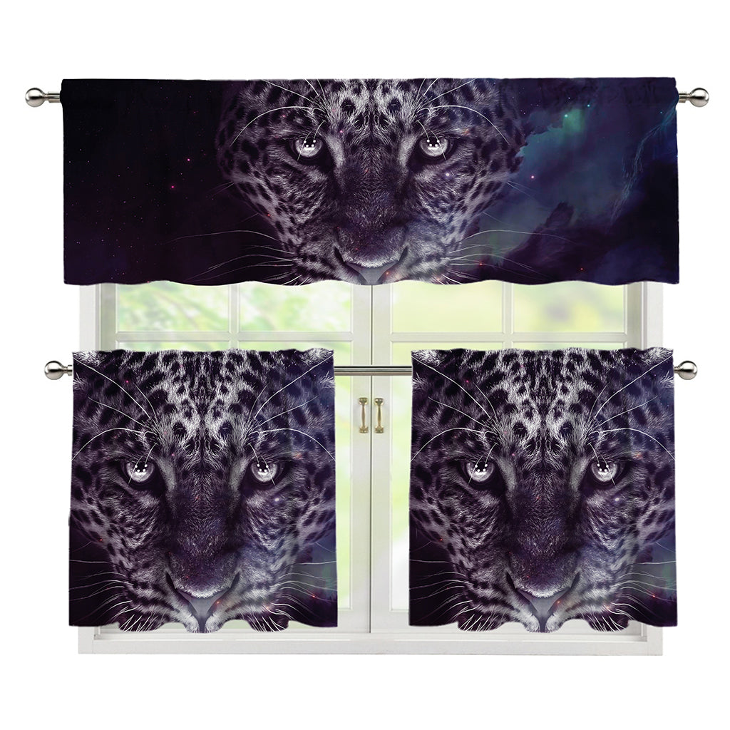 Galaxy Jaguar Print 3 Piece Kitchen Curtains
