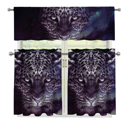 Galaxy Jaguar Print 3 Piece Kitchen Curtains