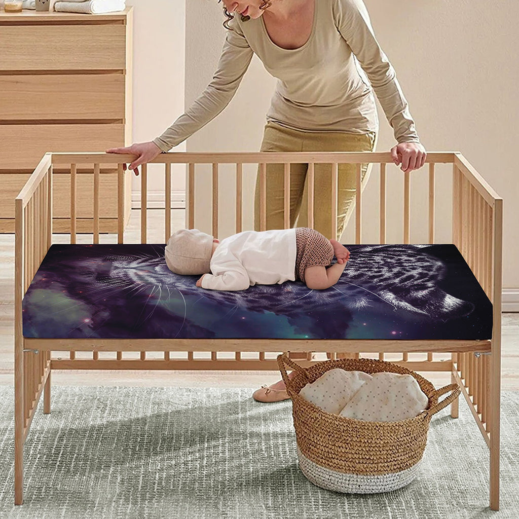 Galaxy Jaguar Print Baby Crib Sheet