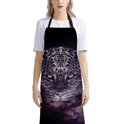 Galaxy Jaguar Print Bib Apron With Pocket