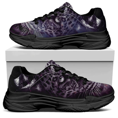 Galaxy Jaguar Print Black Chunky Shoes