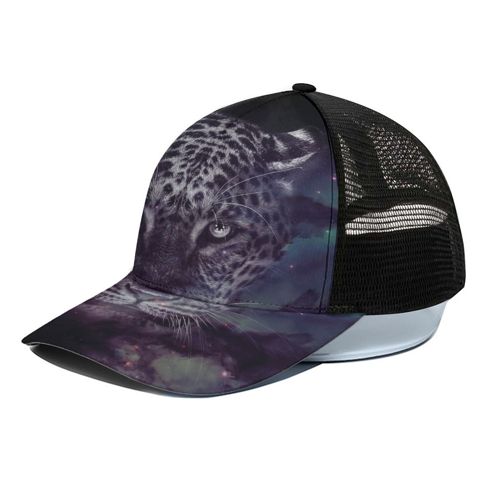 Galaxy Jaguar Print Black Mesh Trucker Cap