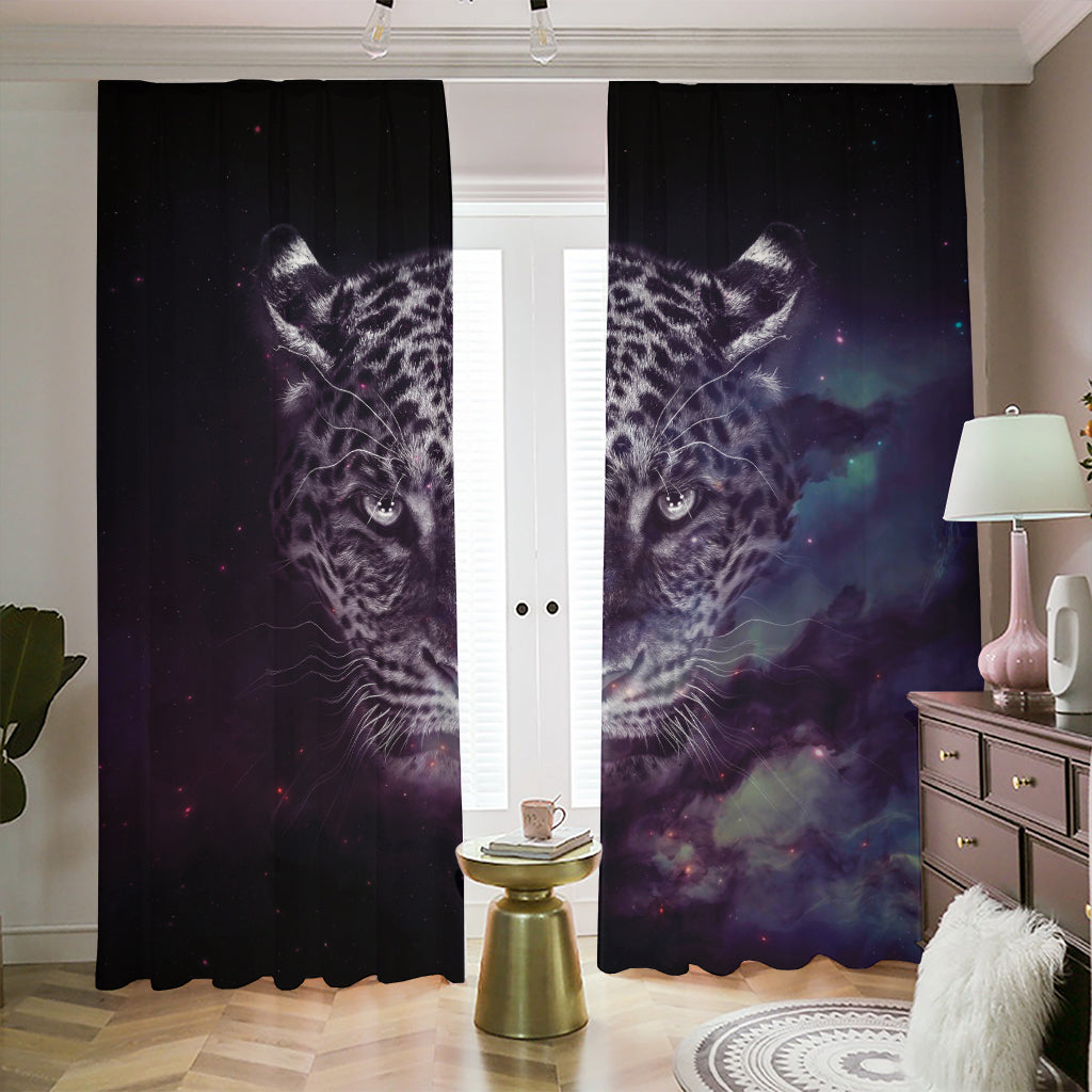 Galaxy Jaguar Print Blackout Pencil Pleat Curtains