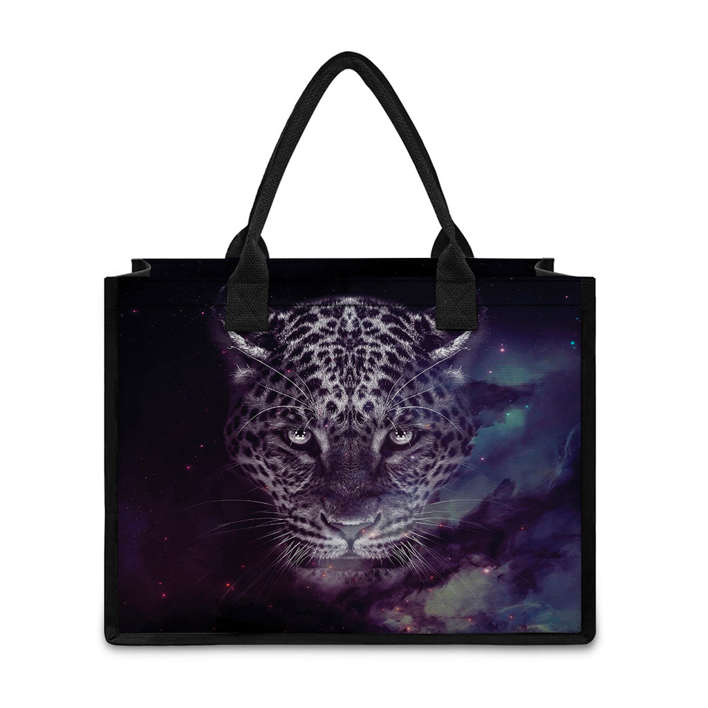 Galaxy Jaguar Print Canvas Tote Bag