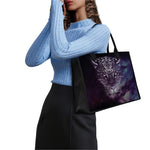Galaxy Jaguar Print Canvas Tote Bag