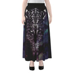 Galaxy Jaguar Print Chiffon Maxi Skirt