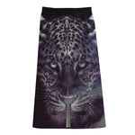 Galaxy Jaguar Print Cotton Front Slit Maxi Skirt