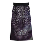 Galaxy Jaguar Print Cotton Front Slit Maxi Skirt