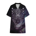 Galaxy Jaguar Print Cotton Hawaiian Shirt