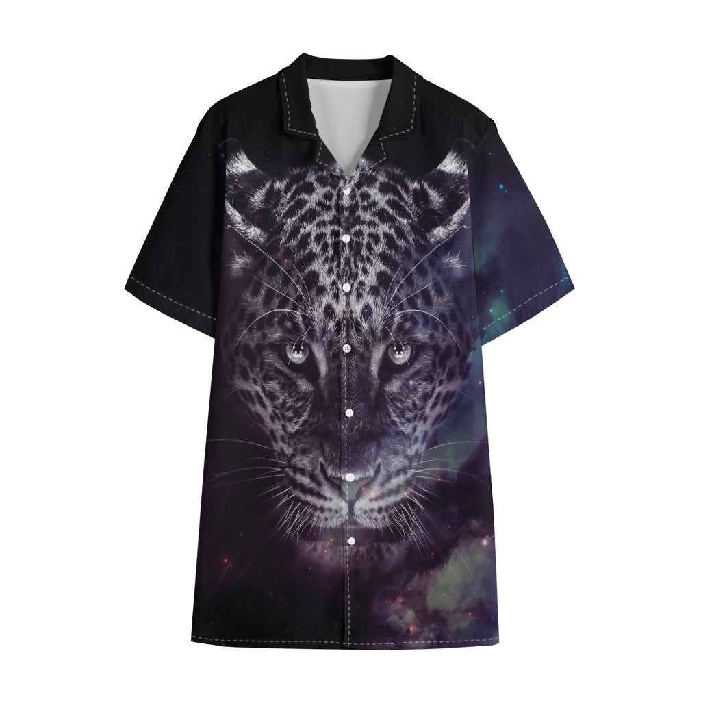 Galaxy Jaguar Print Cotton Hawaiian Shirt