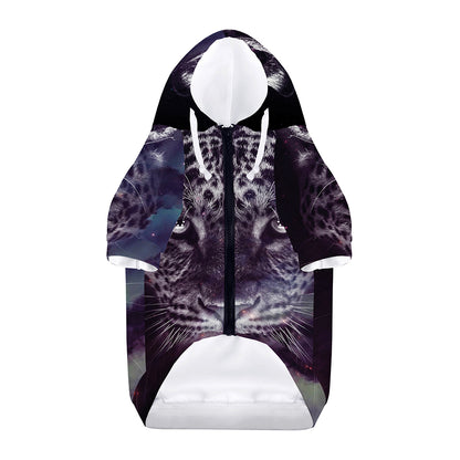 Galaxy Jaguar Print Dog Zip Up Hoodie