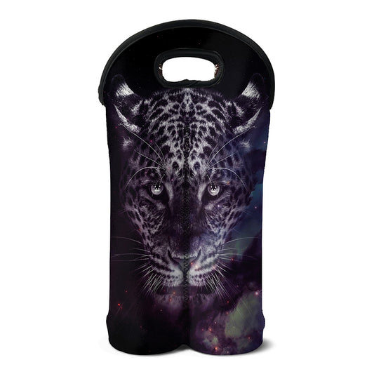 Galaxy Jaguar Print Double Neoprene Wine Tote