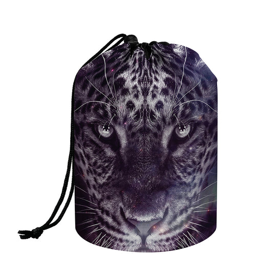 Galaxy Jaguar Print Drawstring Makeup Bag