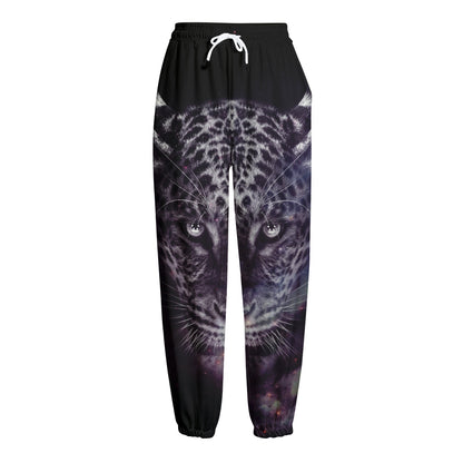 Galaxy Jaguar Print Fleece Lined Knit Pants