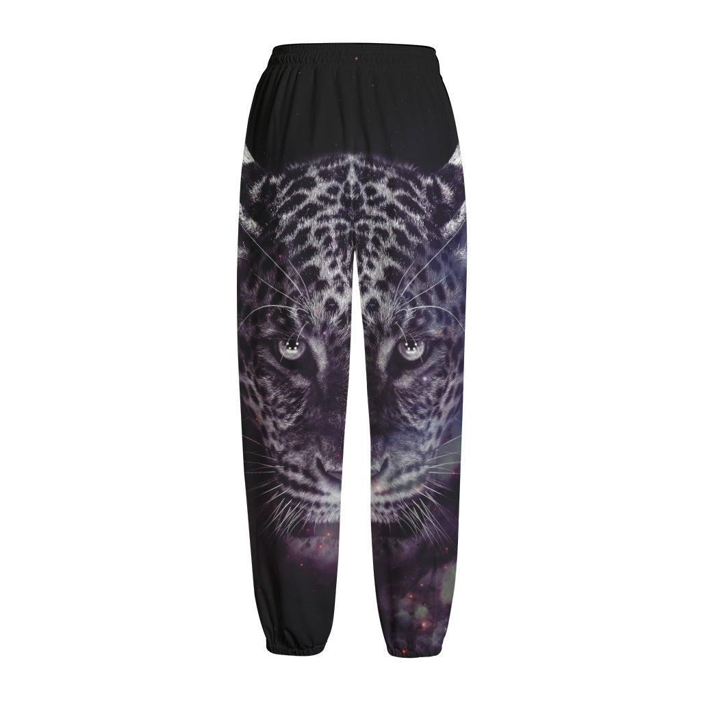 Galaxy Jaguar Print Fleece Lined Knit Pants