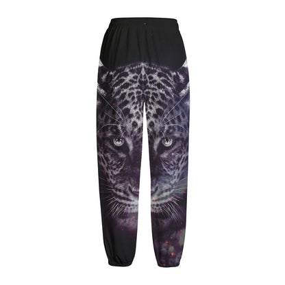 Galaxy Jaguar Print Fleece Lined Knit Pants