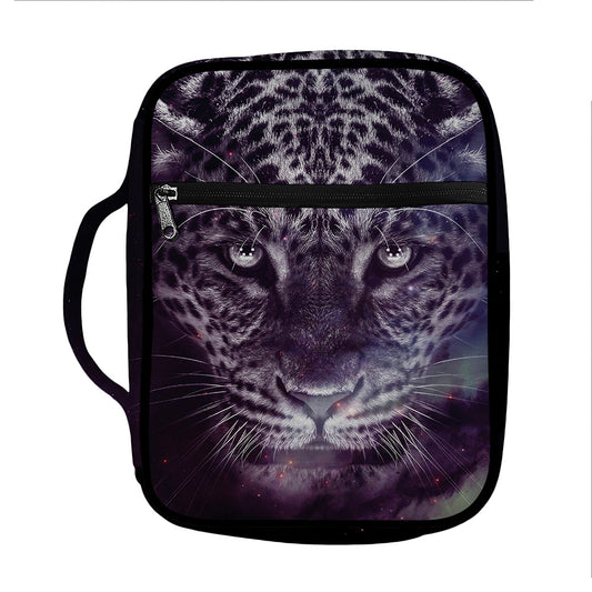 Galaxy Jaguar Print Front Pocket Bible Bag