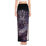 Galaxy Jaguar Print High Slit Maxi Skirt