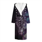 Galaxy Jaguar Print Hooded Bathrobe