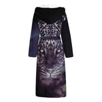 Galaxy Jaguar Print Hooded Bathrobe