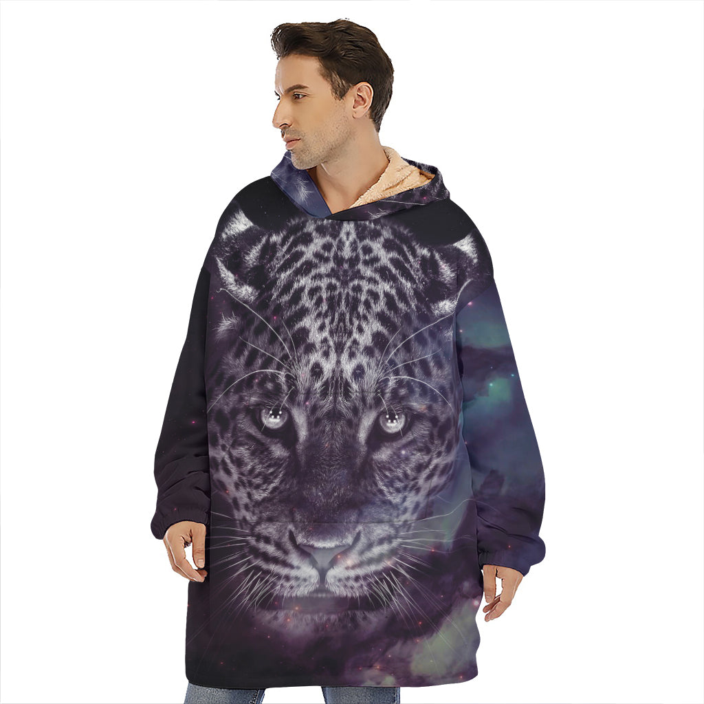 Galaxy Jaguar Print Hoodie Blanket