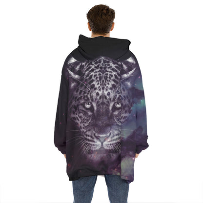 Galaxy Jaguar Print Hoodie Blanket