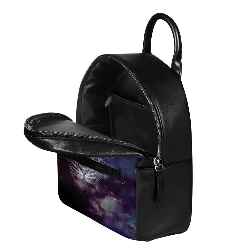 Galaxy Jaguar Print Leather Backpack
