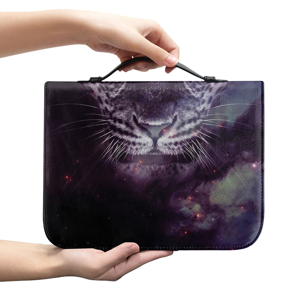 Galaxy Jaguar Print Leather Bible Cover