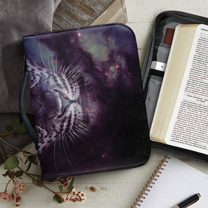 Galaxy Jaguar Print Leather Bible Cover