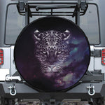 Galaxy Jaguar Print Leather Spare Tire Cover