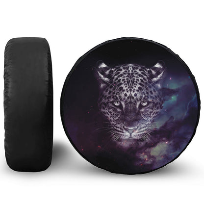 Galaxy Jaguar Print Leather Spare Tire Cover