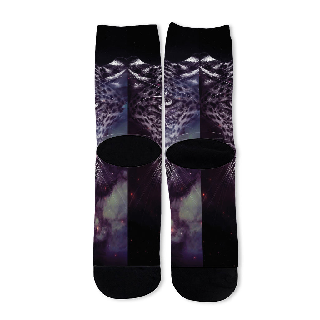 Galaxy Jaguar Print Long Socks