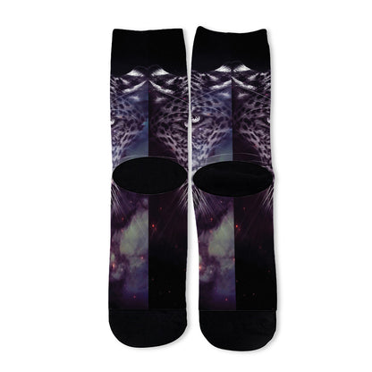 Galaxy Jaguar Print Long Socks