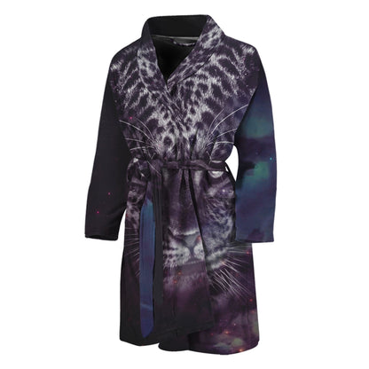 Galaxy Jaguar Print Men's Bathrobe