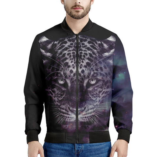 Galaxy Jaguar Print Men's Bomber Jacket
