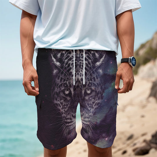 Galaxy Jaguar Print Men's Cargo Shorts