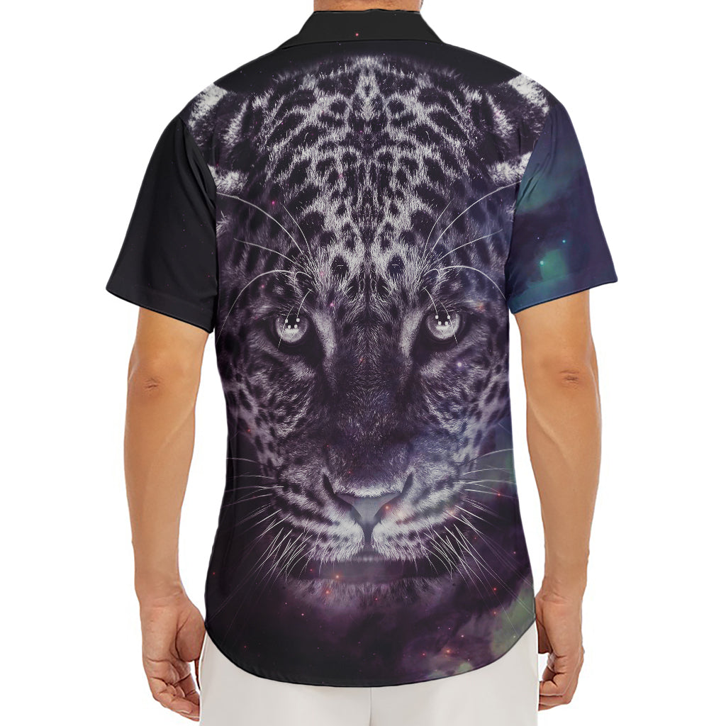 Galaxy Jaguar Print Men's Deep V-Neck Shirt