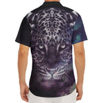 Galaxy Jaguar Print Men's Deep V-Neck Shirt