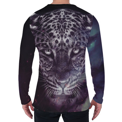 Galaxy Jaguar Print Men's Long Sleeve T-Shirt