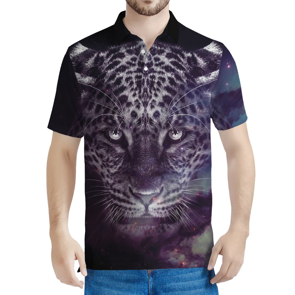 Galaxy Jaguar Print Men's Polo Shirt