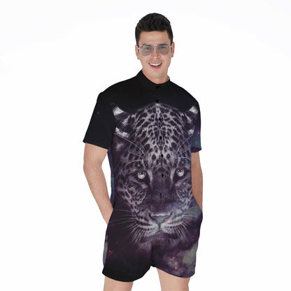 Galaxy Jaguar Print Men's Rompers