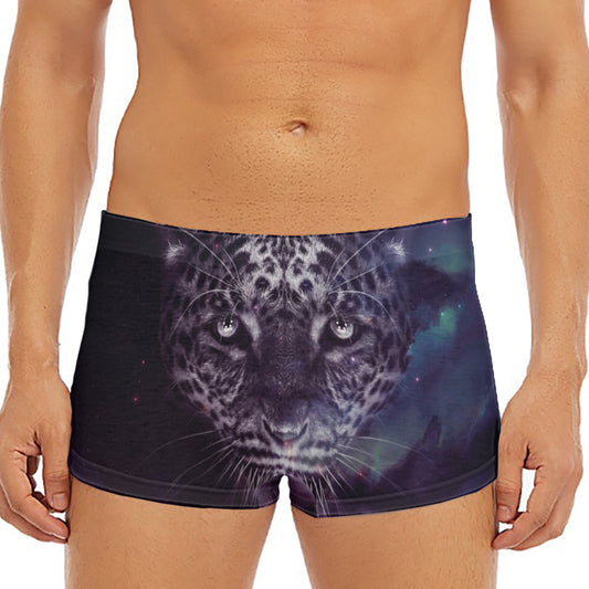 Galaxy Jaguar Print Men's Short Boxer Briefs