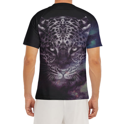 Galaxy Jaguar Print Men's Short Sleeve Rash Guard