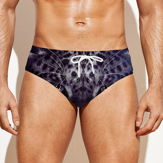 Galaxy Jaguar Print Men's Swim Briefs
