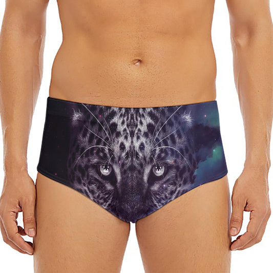 Galaxy Jaguar Print Men's Triangle Swim Briefs