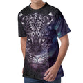 Galaxy Jaguar Print Men's Velvet T-Shirt