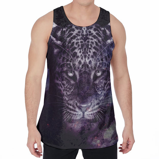 Galaxy Jaguar Print Men's Velvet Tank Top