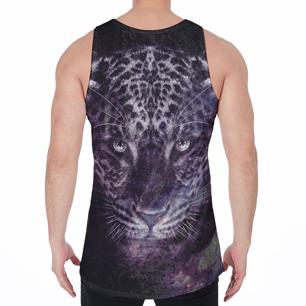 Galaxy Jaguar Print Men's Velvet Tank Top