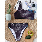 Galaxy Jaguar Print One Shoulder Bikini Top