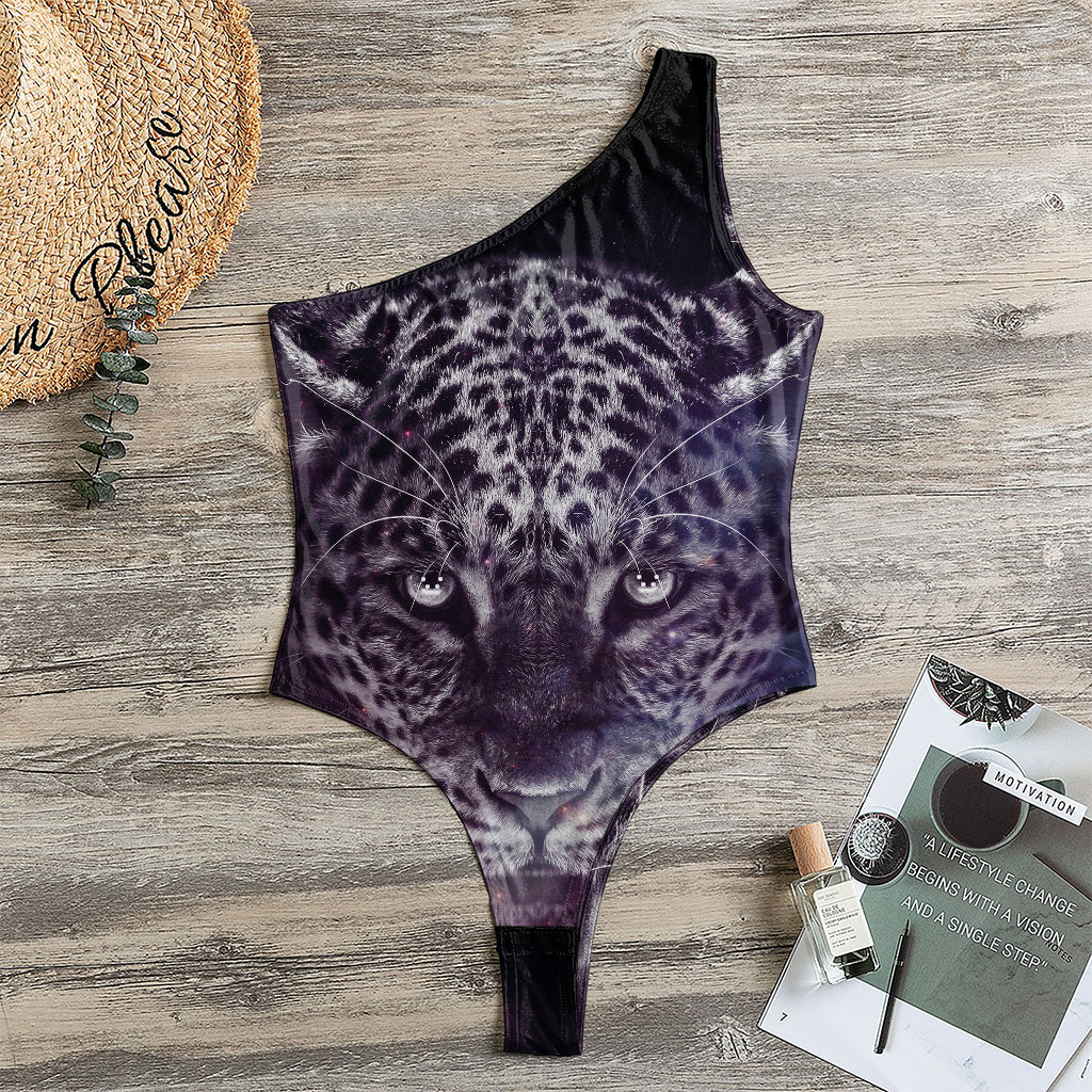 Galaxy Jaguar Print One Shoulder Bodysuit